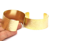 Brass Hammered Cuff - 2 Raw Brass Hammered Cuff Bracelet Blank Bangles (30x148x0.80mm) Brc205