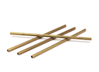 Industrial Brass Tube, 3 Raw Brass Industrial Long Tube Findings, ( 150x5mm)  BRC271