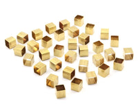 Geometric Square Tube Bead, 50 Raw Brass Square Tubes  (6x6mm) Bs 1627