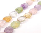 Prehnite Amethyst Citrine Pink Quartz Oval 19x15 Mm Gemstone Beads Full Strand G259