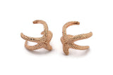 Rose Gold Starfish Ring, Rose Gold Plated Brass Adjustable Starfish Ring Mn69