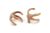 Rose Gold Starfish Ring, Rose Gold Plated Brass Adjustable Starfish Ring Mn69