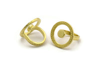 Brass Ring Settings, Raw Brass Round Ring N2401