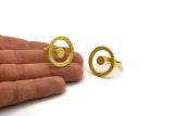 Brass Ring Settings, Raw Brass Round Ring N2401