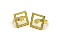 Brass Ring Settings, Raw Brass Square Ring N2403