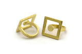 Brass Ring Settings, Raw Brass Square Ring N2403