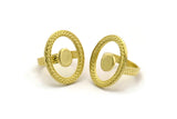 Brass Ring Settings, Raw Brass Oval Ring N2407