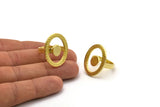 Brass Ring Settings, Raw Brass Oval Ring N2407