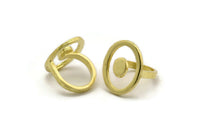 Brass Ring Settings, Raw Brass Oval Ring N2408