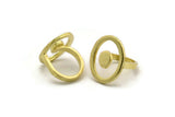 Brass Ring Settings, Raw Brass Oval Ring N2408