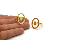 Brass Ring Settings, Raw Brass Oval Ring N2408