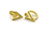 Brass Ring Settings, Raw Brass Triangle Ring N2409