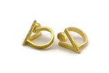 Brass Ring Settings, Raw Brass Triangle Ring N2409