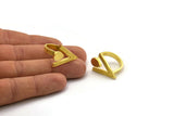 Brass Ring Settings, Raw Brass Triangle Ring N2409