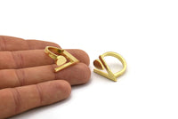 Brass Ring Settings, Raw Brass Triangle Ring N2410