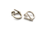 Silver Ring Settings, Antique Silver Plated Brass Triangle Ring N2410 H1614