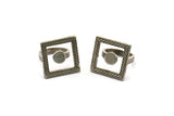 Brass Ring Settings, Raw Brass Square Ring N2403 H1615