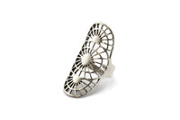 Silver Boho Ring, Antique Silver Plated Brass Adjustable Rings Mn73 Q0541